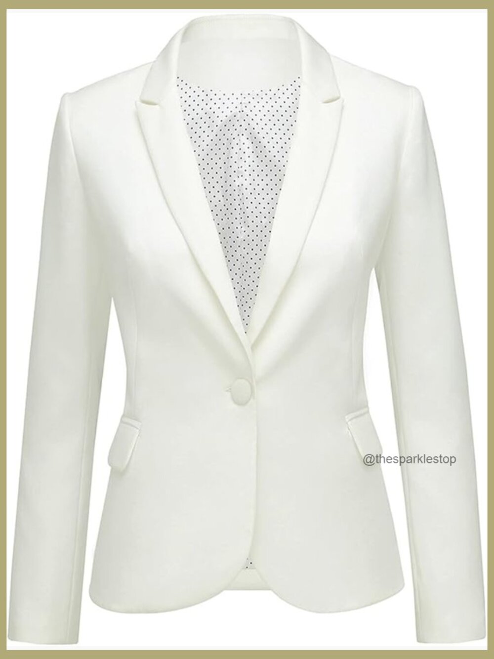 Polyester Notched Lapel Blazer with Pockets for Office Work